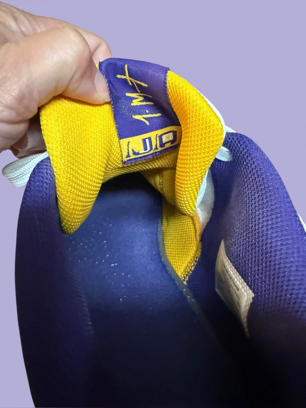 Nike Ja Morant 1 LSU Basketball PE Player Exclusive White Purple Gold Shoes 14
